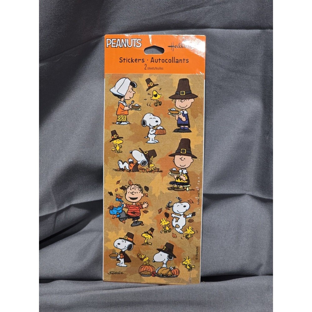 Peanuts Snoopy Fall Autumn Thanksgiving Stickers Sticker Sheet Friends Schulz